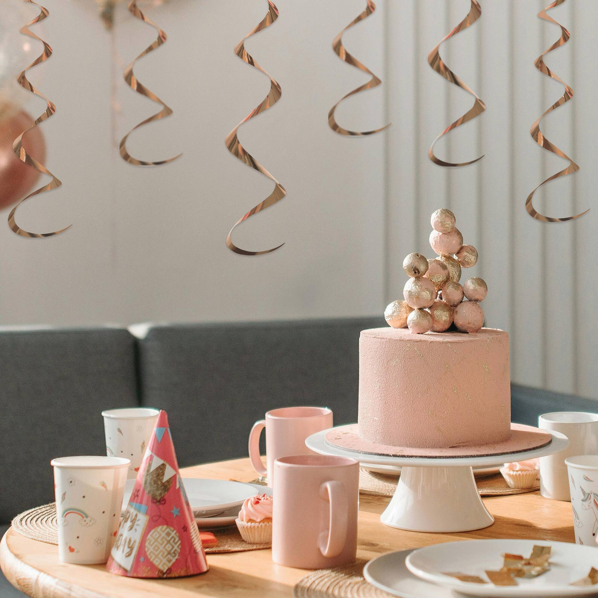 Beistle Rose Gold Twirly Whirls, 2 Packs of 6